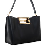 Close-up of Fendi shoulder bags hardware and fine stitching