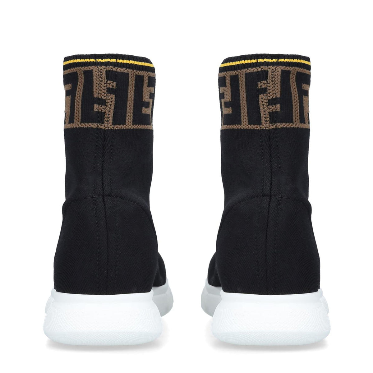 Fendi Shoes? FENDI Stretch Knit Jacquard FF Mania High Top Sock Sneakers Premium Designer Casual Shoes