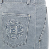 Close-up of Fendi skirts hardware and fine stitching