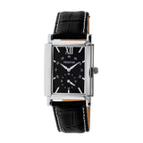 Close-up detail view of Heritor Automatic Frederick unisex silver watch