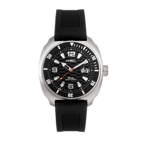 Close-up detail view of Axwell unisex black watch