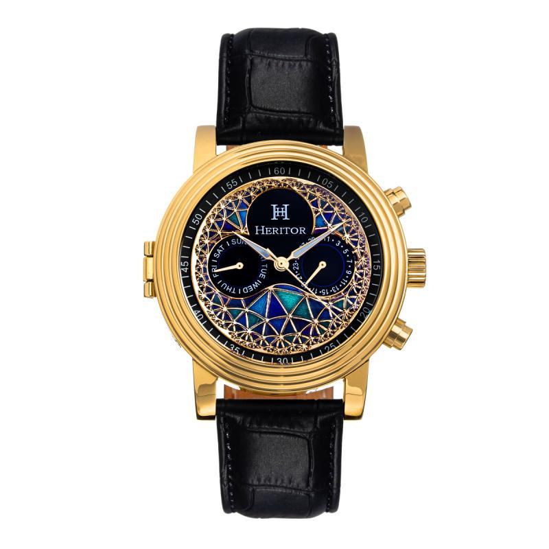 Close-up detail view of Heritor Automatic Legacy unisex watch