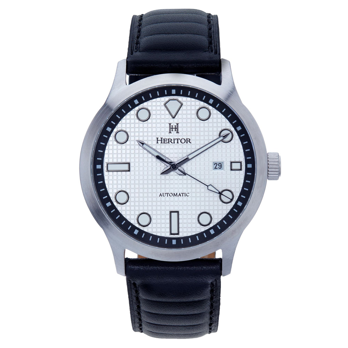 Close-up detail view of Heritor Automatic Bradford unisex watch