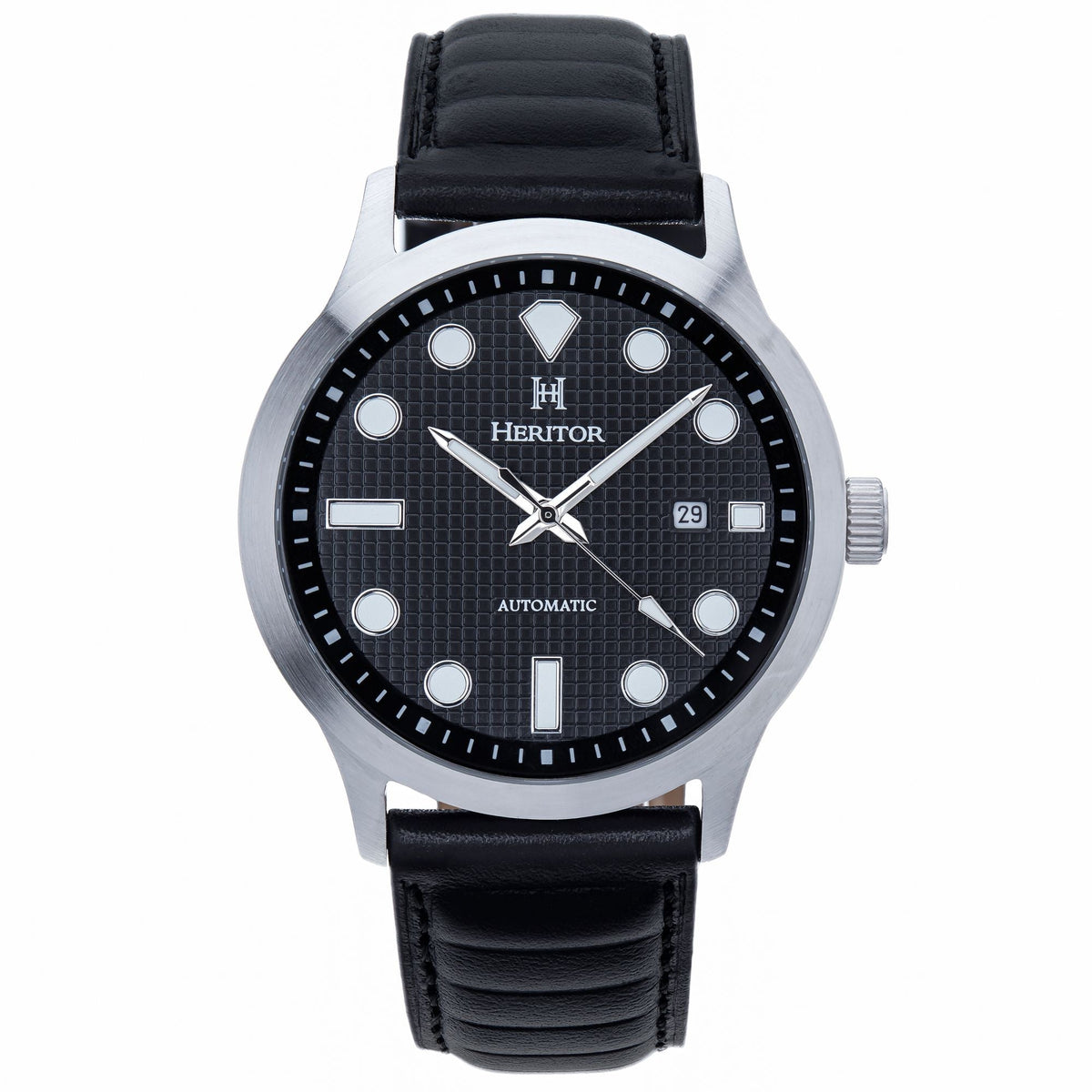 Front view of Heritor Automatic Bradford unisex watch