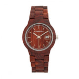 Close-up detail view of Earth Wood unisex red bracelet