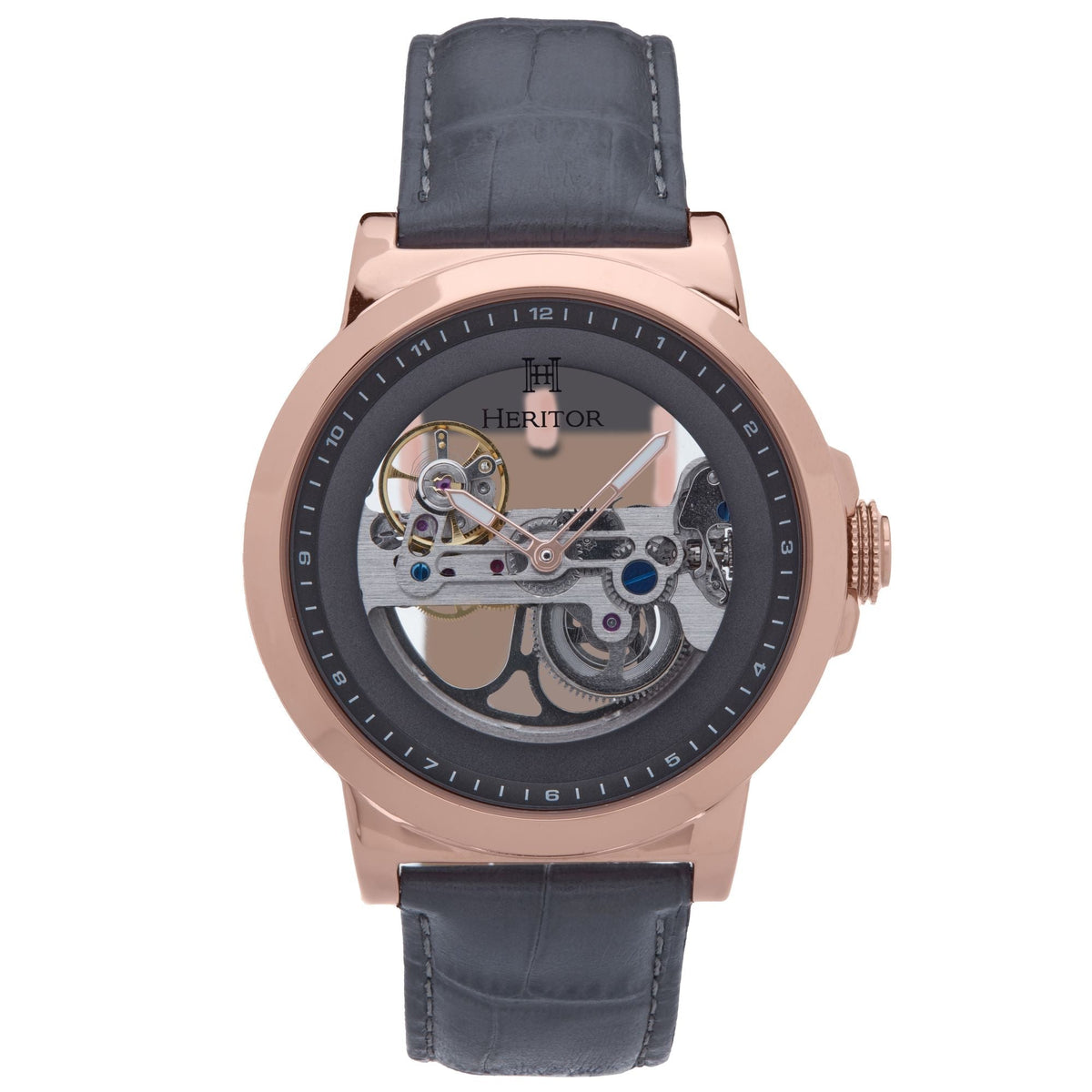 Angled view of Heritor Automatic Xander unisex watch