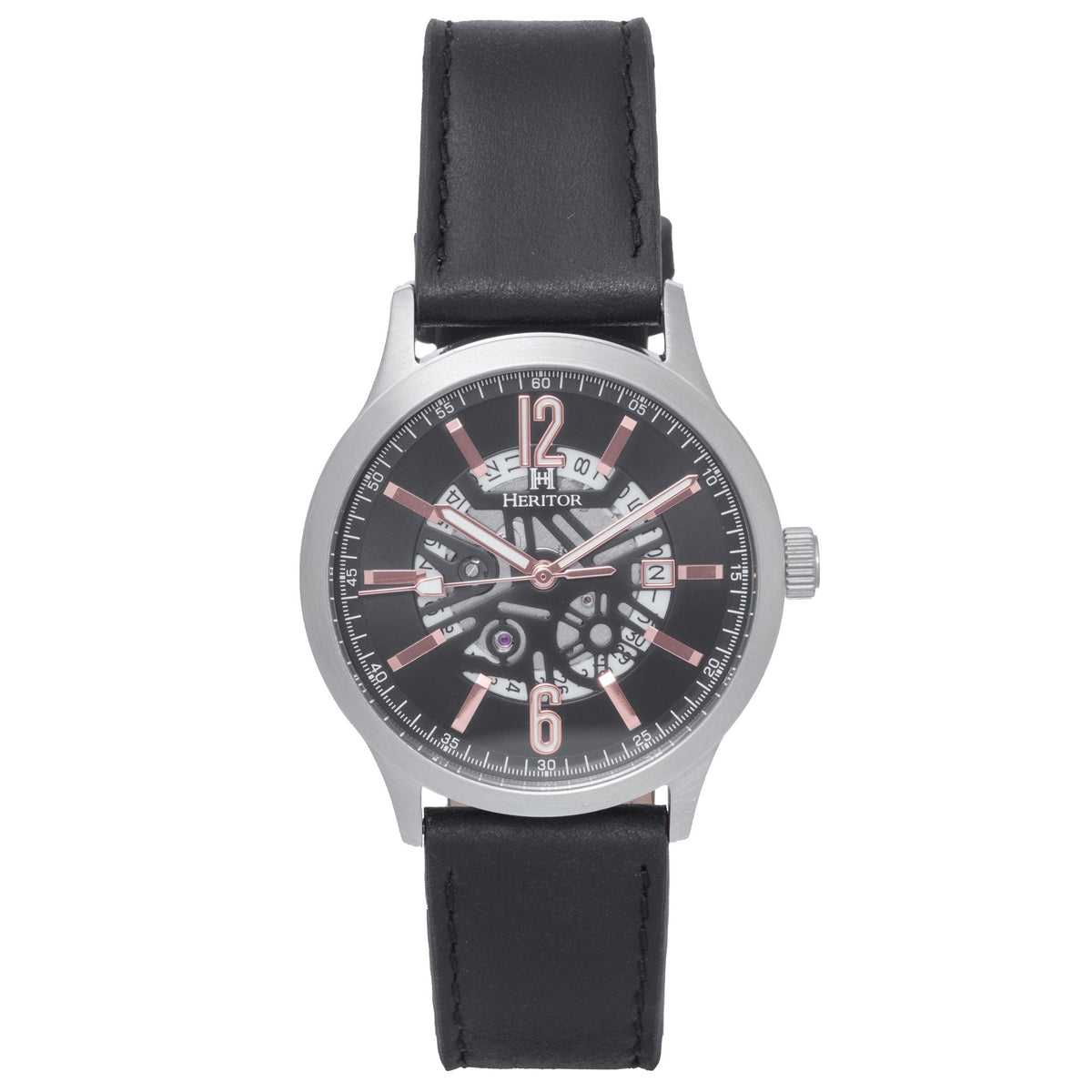 Close-up detail view of Heritor Automatic Dayne unisex watch