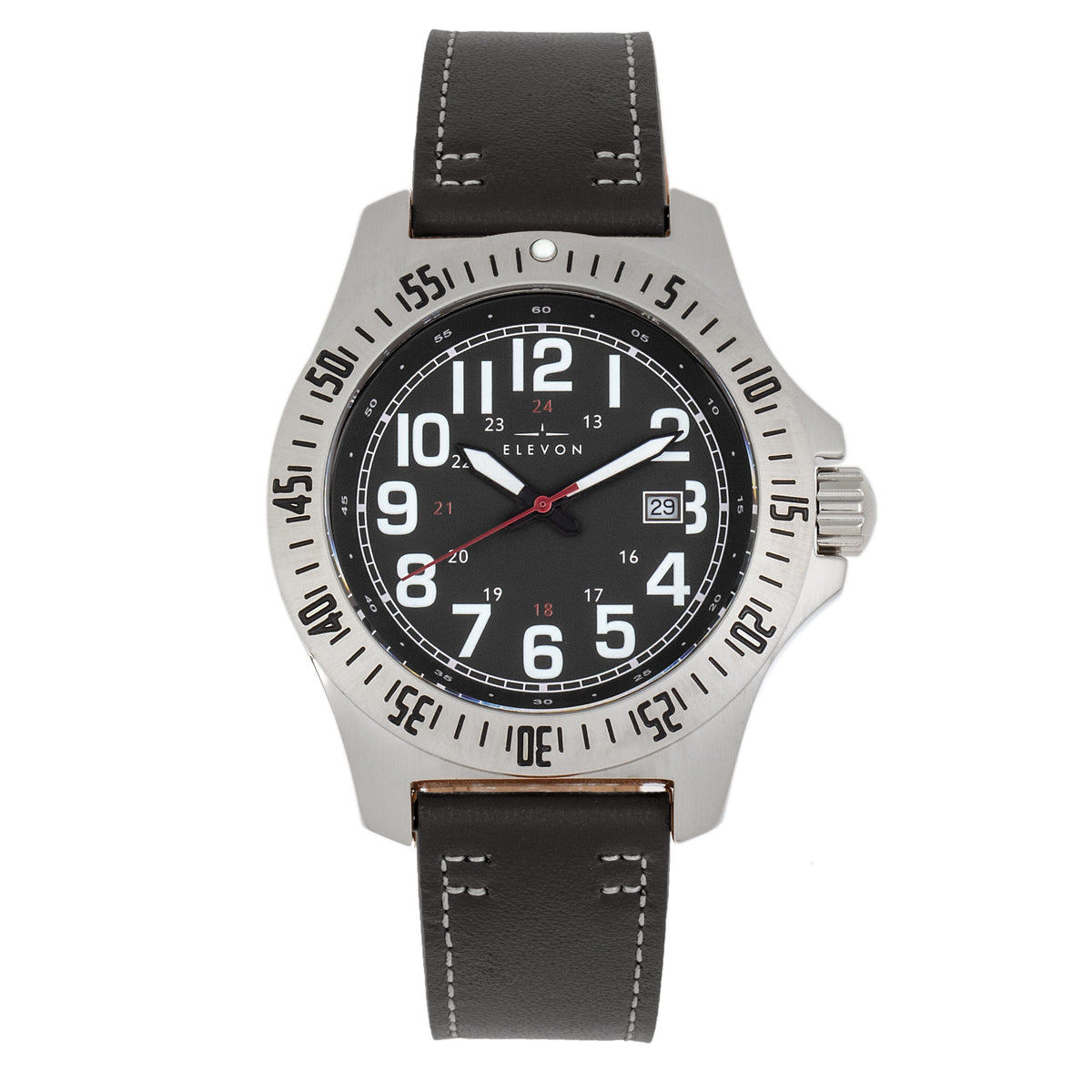 Close-up detail view of Elevon unisex watch