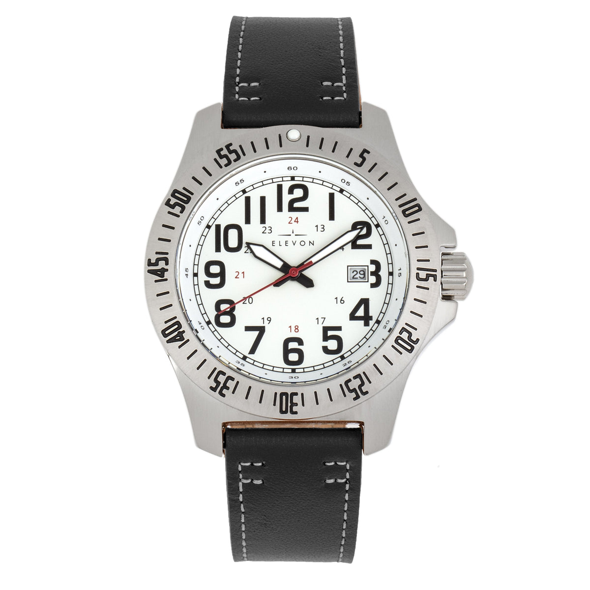 Angled view of Elevon unisex watch