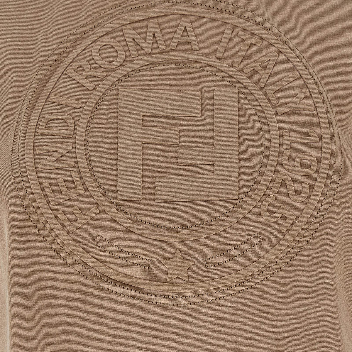 Close-up of Fendi tee shirts hardware and fine stitching