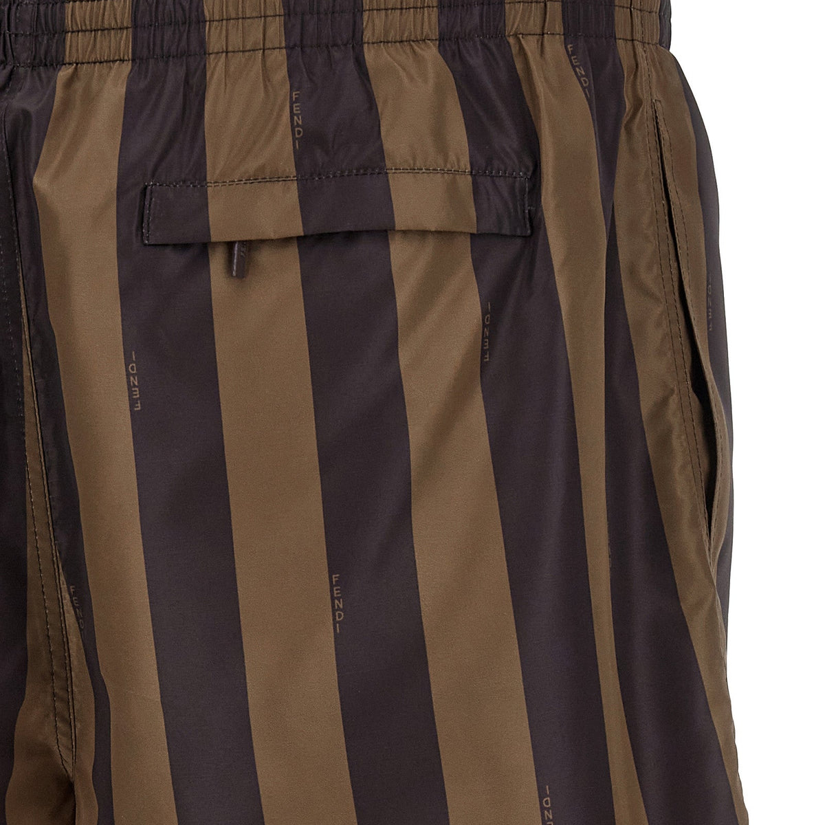 Close-up of Fendi swimsuits hardware and fine stitching