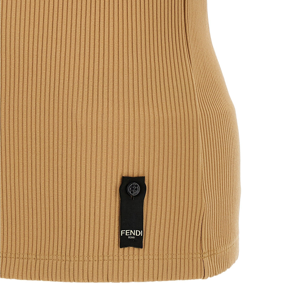 Close-up of Fendi blouses hardware and fine stitching