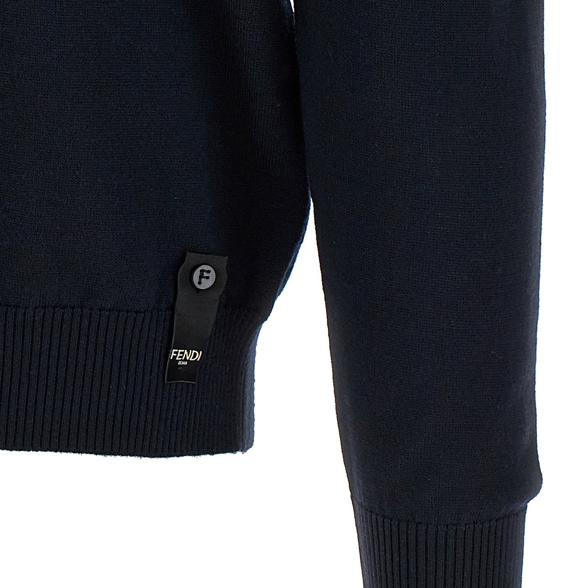 Close-up of Fendi sweaters & pullovers hardware and fine stitching