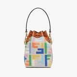 Close-up of Fendi bucket bag hardware and fine stitching
