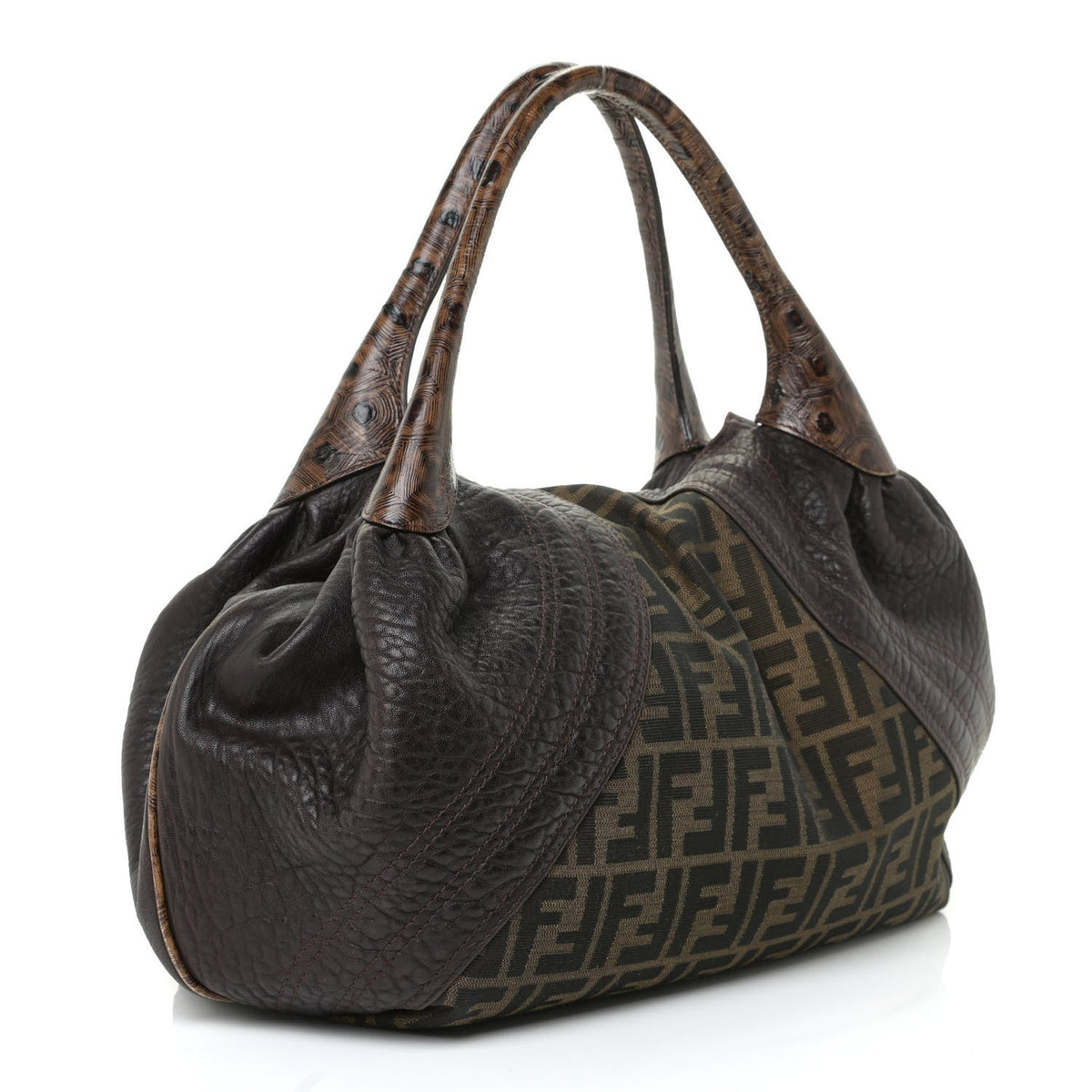 Fendi Bags? FENDI Zucca Nappa Tortoise Spy Tobacco Bag Luxury Designer Leather Handbag