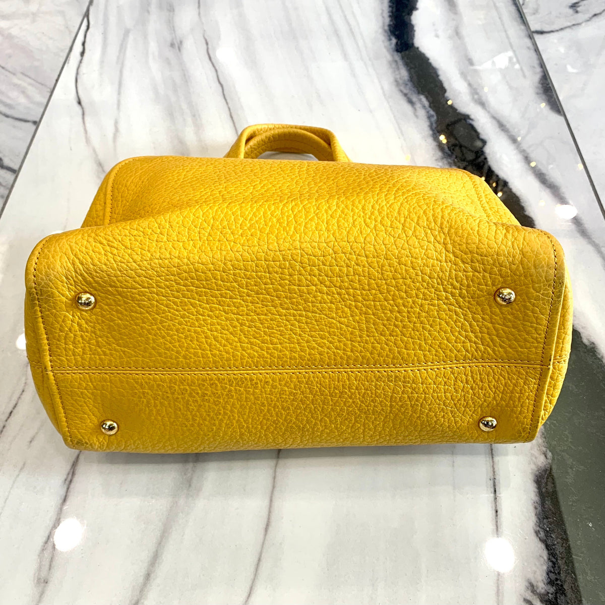 Fendi Bags? Fendi Yellow Pebbled Chameleon Satchel Luxury Designer Leather Handbag