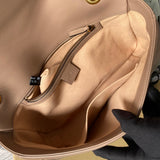 Bellvora ‎443496 Gg Marmont Medium Matelassé Shoulder Bag Nude Pink Leather Gold Hardware detail shot – authentic designer craftsmanship