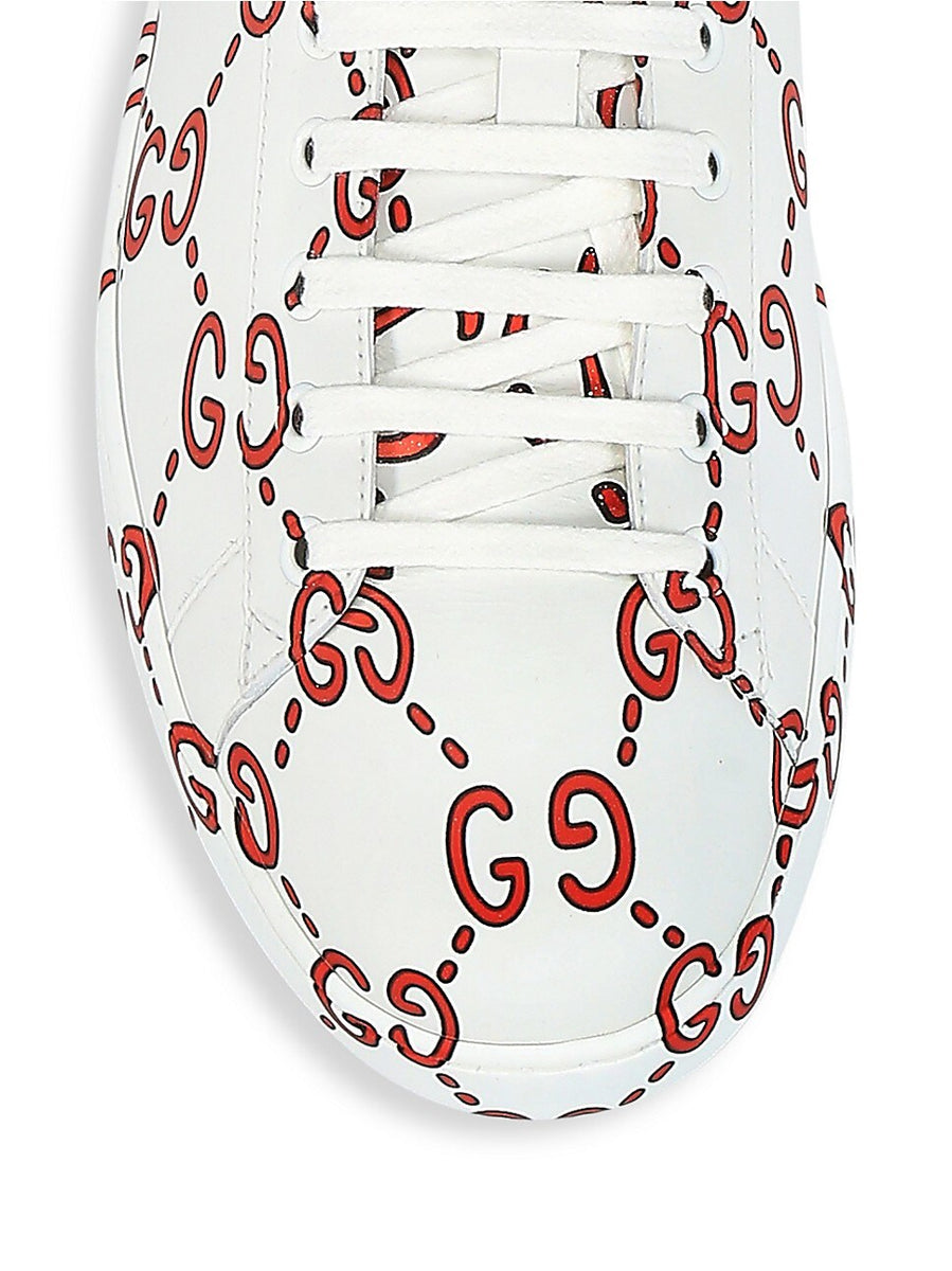 Supreme Shoes? Supreme Gucci Ace Printed Leather Sneakers Luxury Lifestyle Designer Footwear