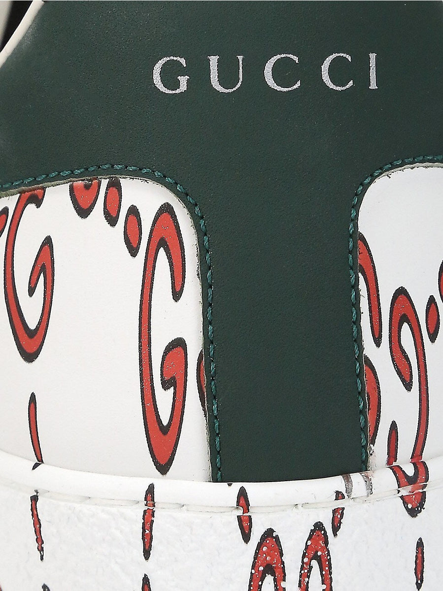 Supreme Shoes? Supreme Gucci Ace Printed Leather Sneakers Luxury Lifestyle Designer Footwear