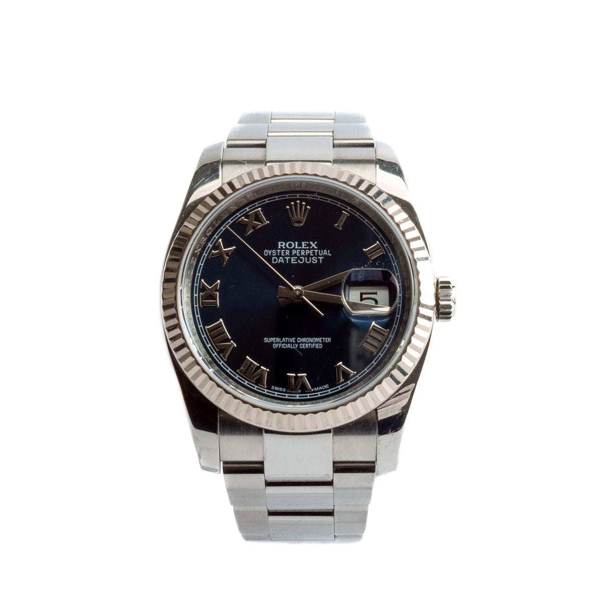 Front view of Rolex unisex watch