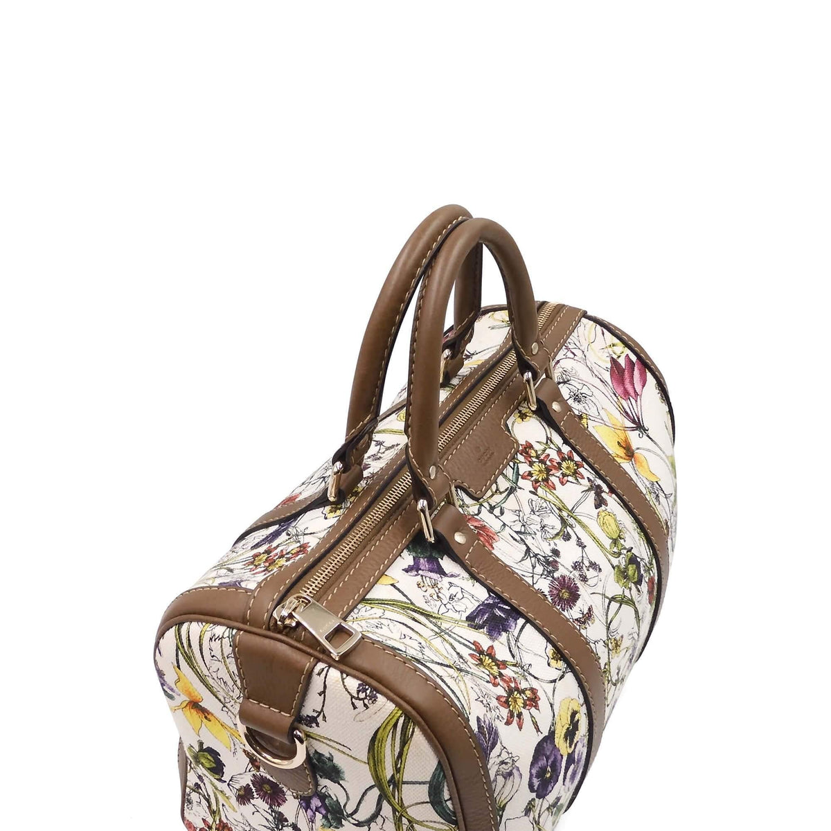Close-up of Floral bags hardware and fine stitching