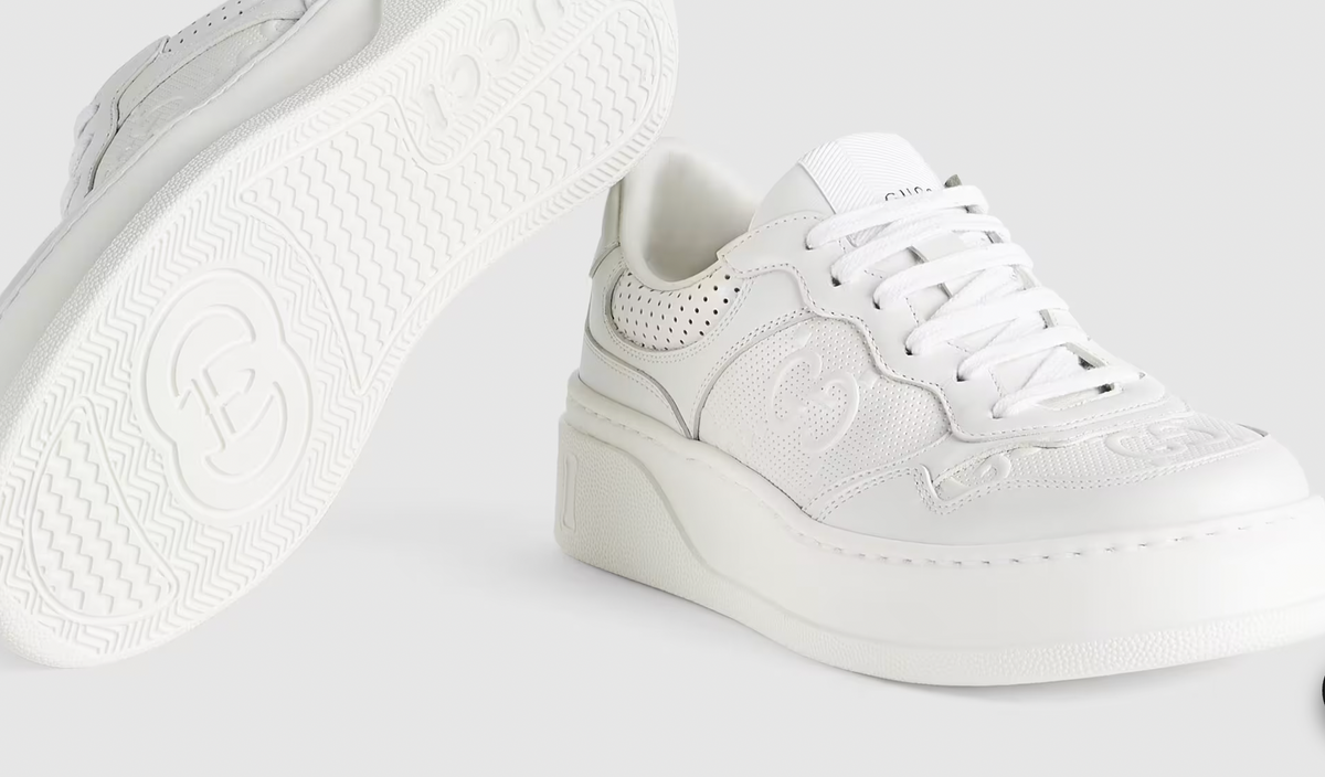 Gucci Shoes? Gucci Embossed Leather Sneakers Luxury Lifestyle Designer Footwear