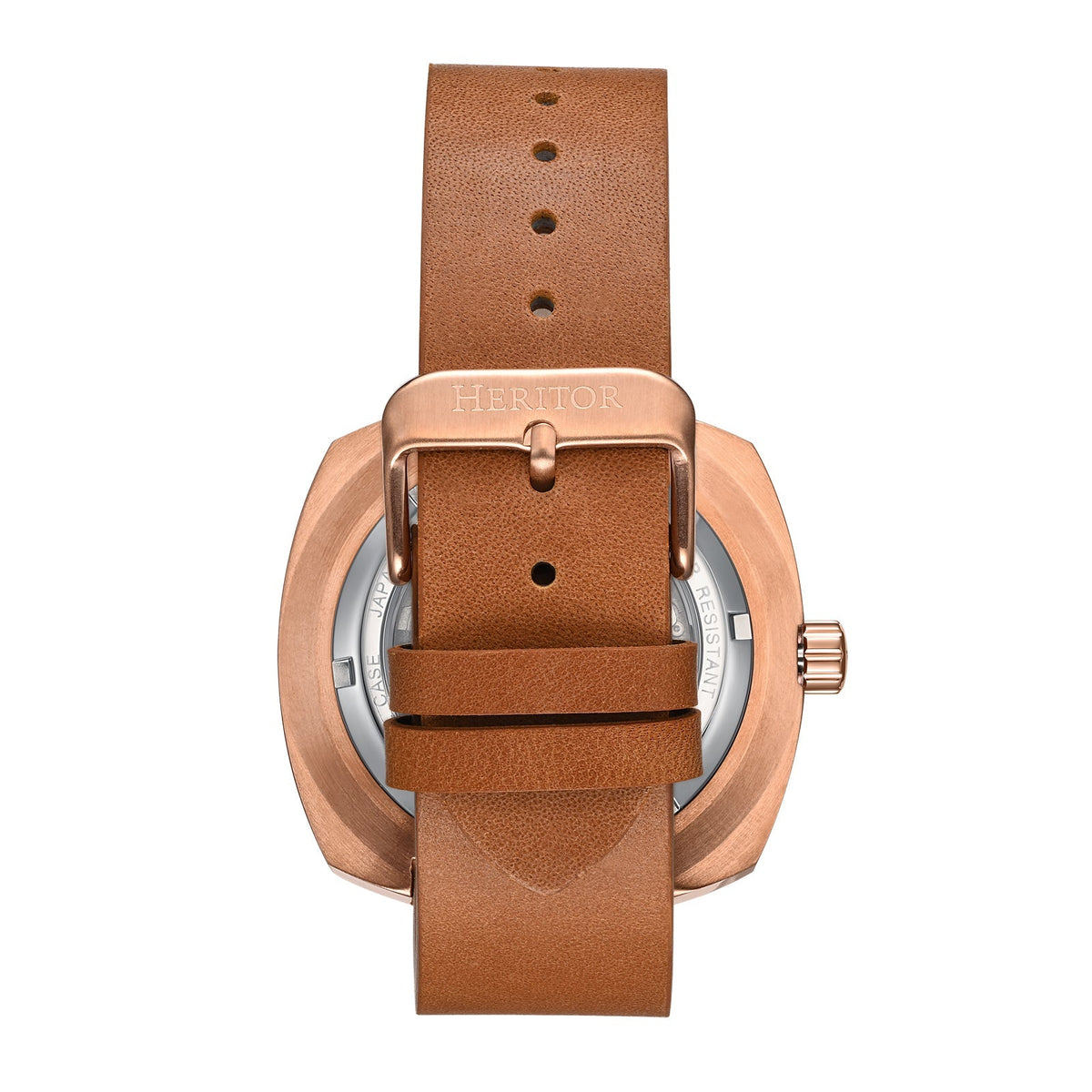 Close-up detail view of Heritor Automatic Davenport unisex watch