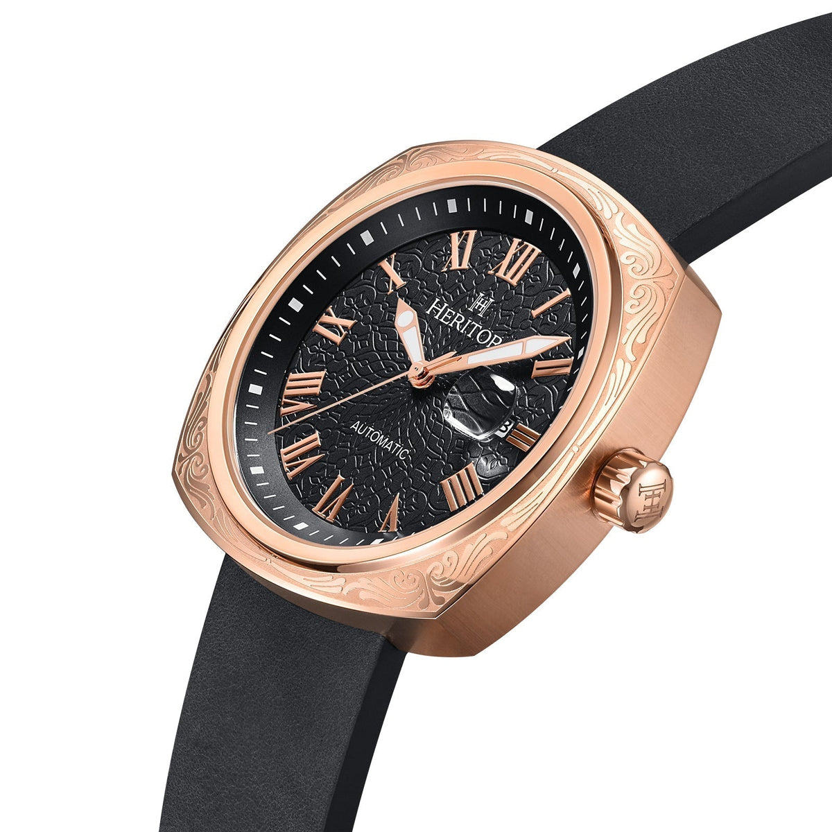 Front view of Heritor Automatic Davenport unisex watch