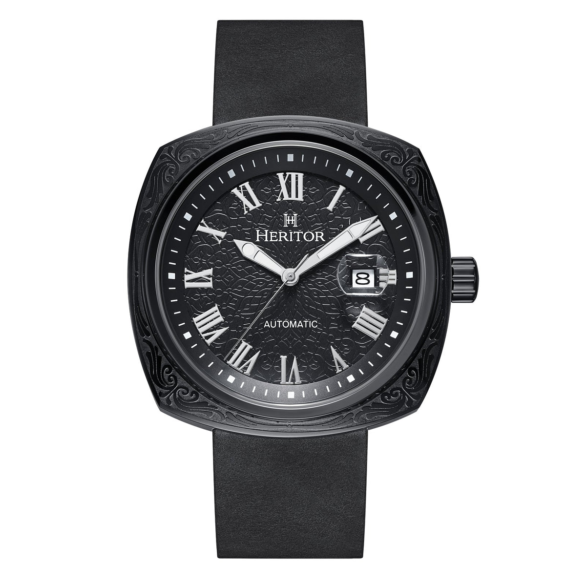 Side view of Heritor Automatic Davenport unisex watch