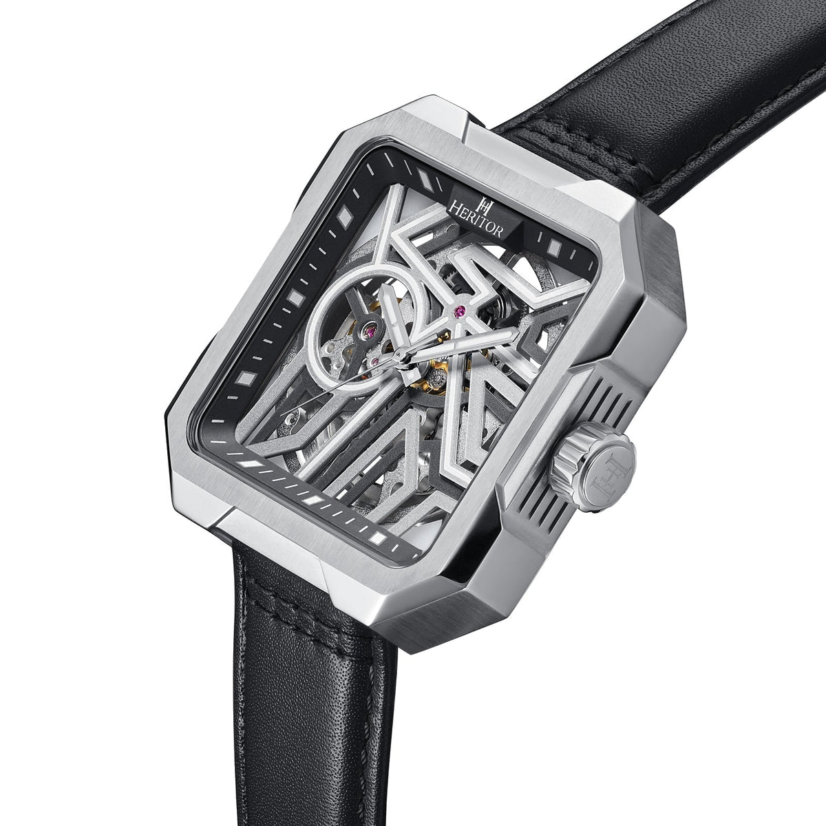 Side view of Heritor Automatic Campbell unisex watch