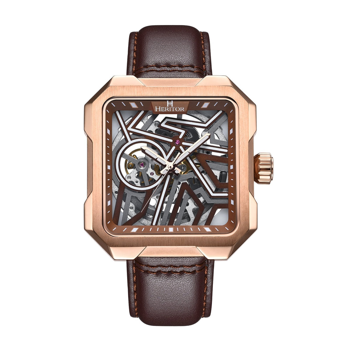 Angled view of Heritor Automatic Campbell unisex watch