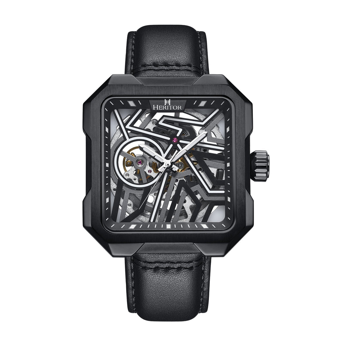 Angled view of Heritor Automatic Campbell unisex watch