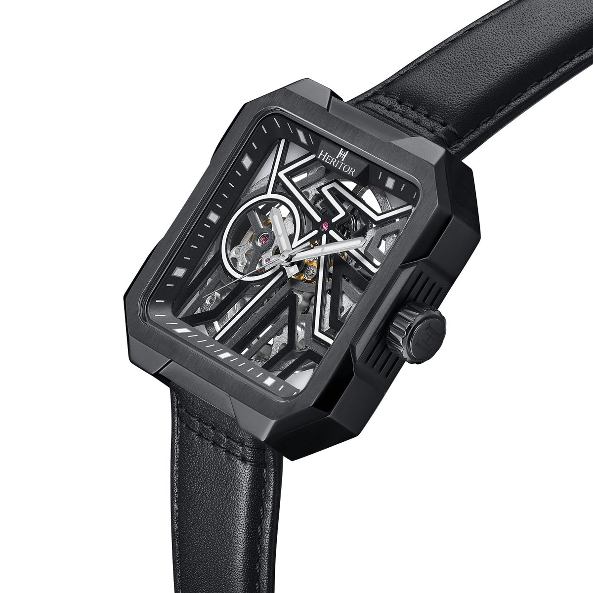 Front view of Heritor Automatic Campbell unisex watch