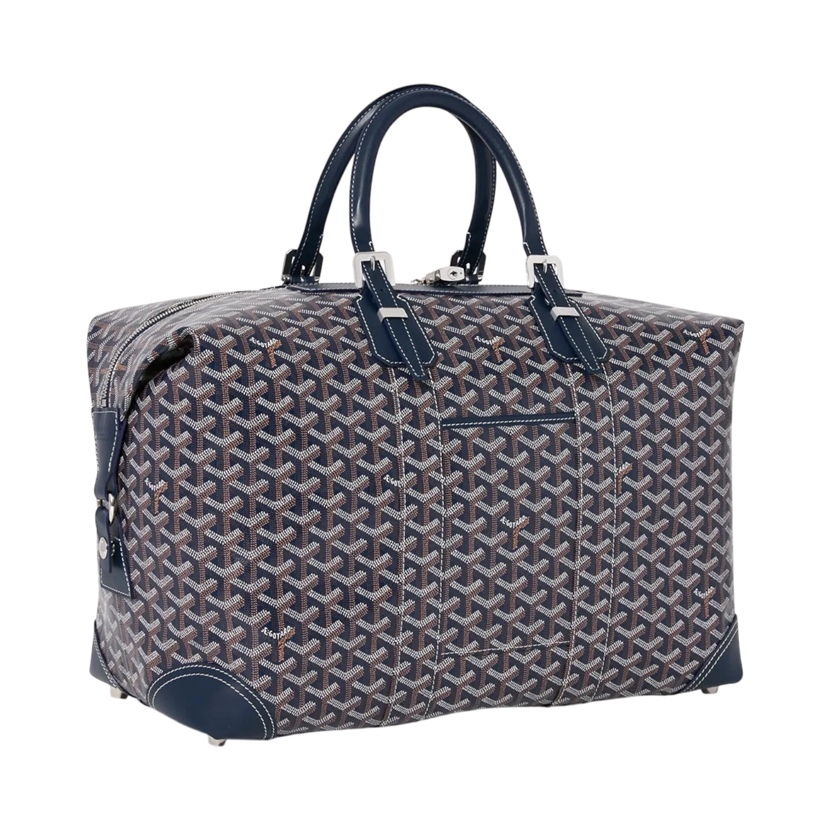 Goyard Bowling 45 Navy Blue Duffle Bag