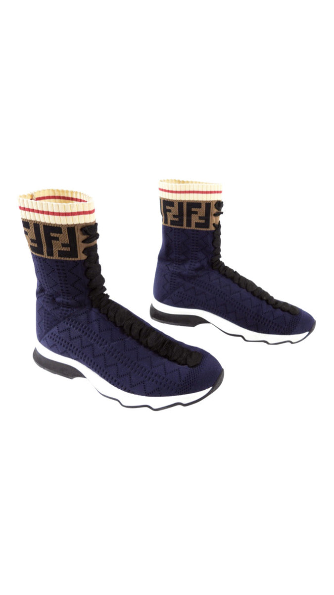Fendi Shoes? Fendi Monogram Knit Sock Sneakers Luxury Lifestyle Designer Footwear