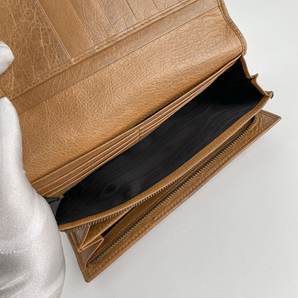 Balenciaga City Long Wallet Dark Beige | Luxury Leather Wallet