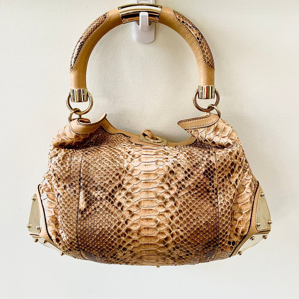 Supreme Bags? Supreme Gucci Beige Python Indy Hobo Bag Premium Designer Shoulder Bag