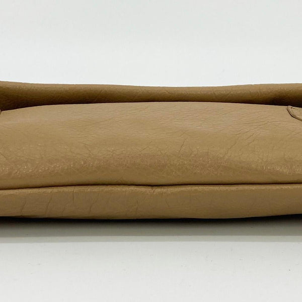 Balenciaga Tan Leather City Envelope Clutch with Mirror | Designer Clutch Bag