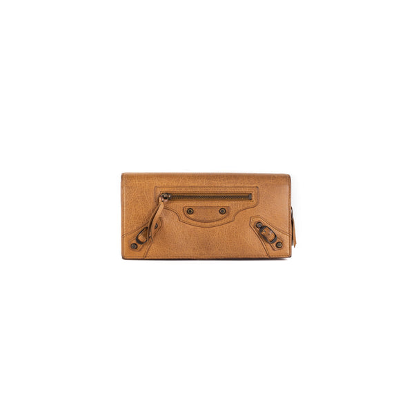 Balenciaga City Long Wallet Dark Beige | Luxury Leather Wallet