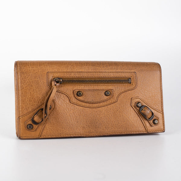 Balenciaga City Long Wallet Dark Beige | Luxury Leather Wallet