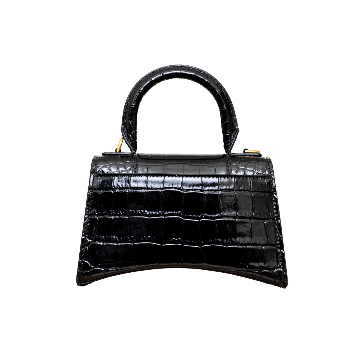 Balenciaga Crocodile Embossed Hourglass XS Bag | Designer Top Handle Bag