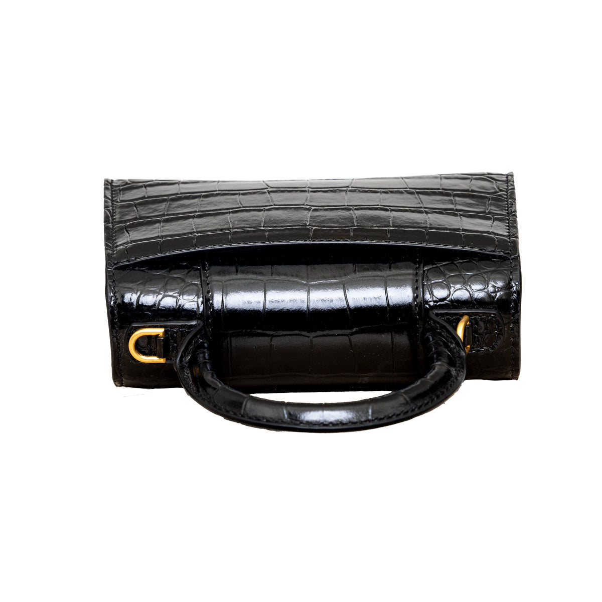 Balenciaga Crocodile Embossed Hourglass XS Bag | Designer Top Handle Bag