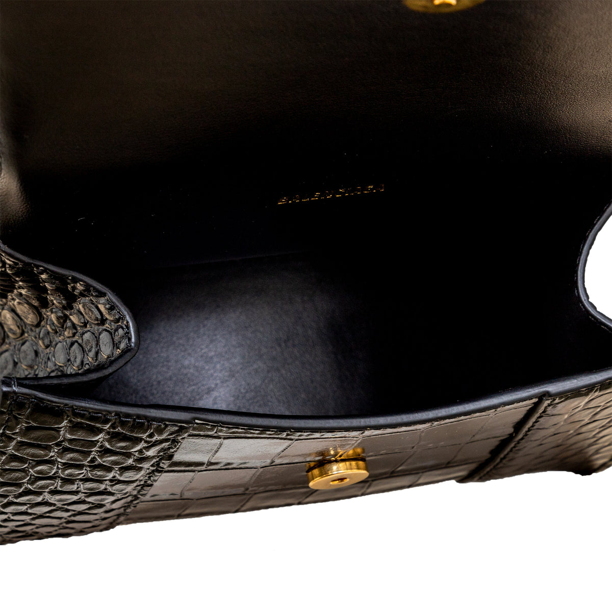 Balenciaga Crocodile Embossed Hourglass XS Bag | Designer Top Handle Bag