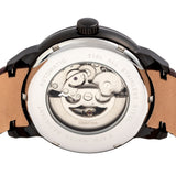 Close-up detail view of Heritor Automatic Sanford unisex black watch