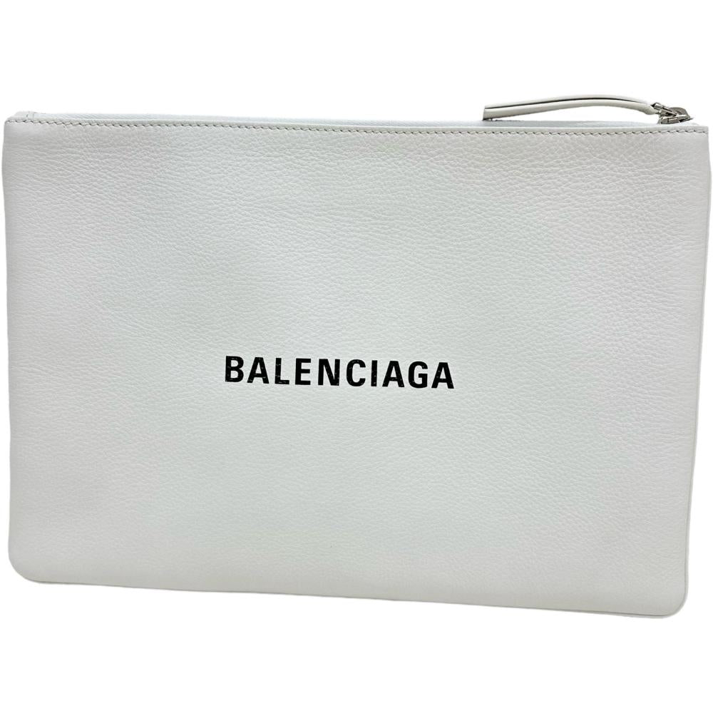 Balenciaga women's clutch White luxury designer leather