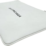 Side view of Balenciaga clutch White premium designer bag