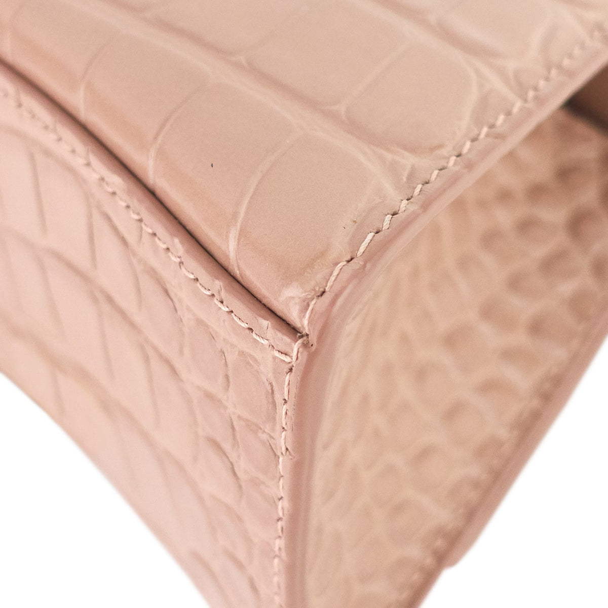 Balenciaga Hourglass XS Croc Embossed Leather Top Handle Bag | Designer Top Handle Bag
