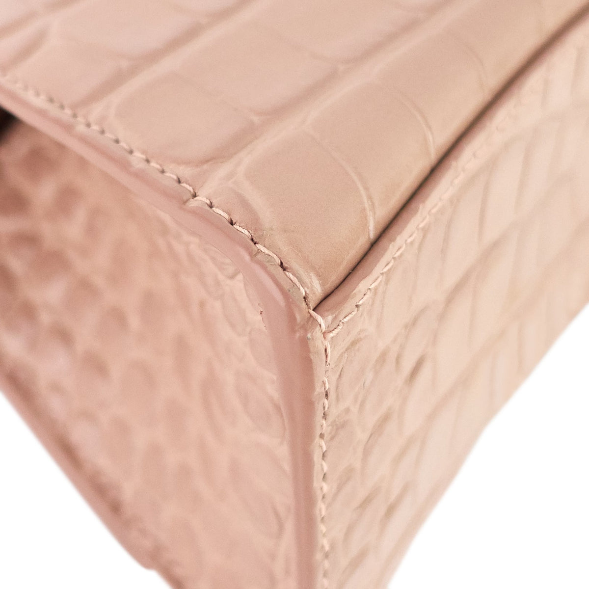 Balenciaga Hourglass XS Croc Embossed Leather Top Handle Bag | Designer Top Handle Bag