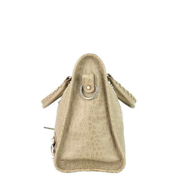 Balenciaga Classic City Croc-Embossed Agneau Leather Bag | Designer Leather Handbag