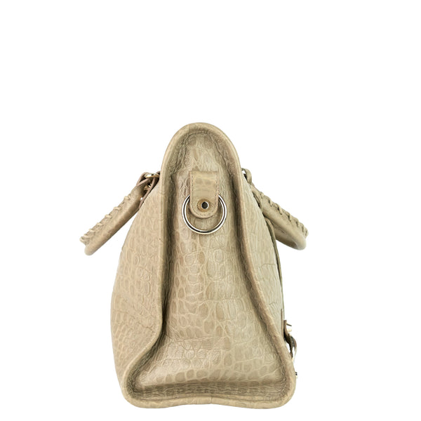 Balenciaga Classic City Croc-Embossed Agneau Leather Bag | Designer Leather Handbag
